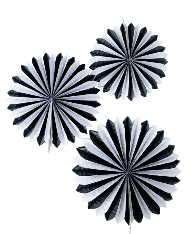 Black & White Oversized Tissue Fans