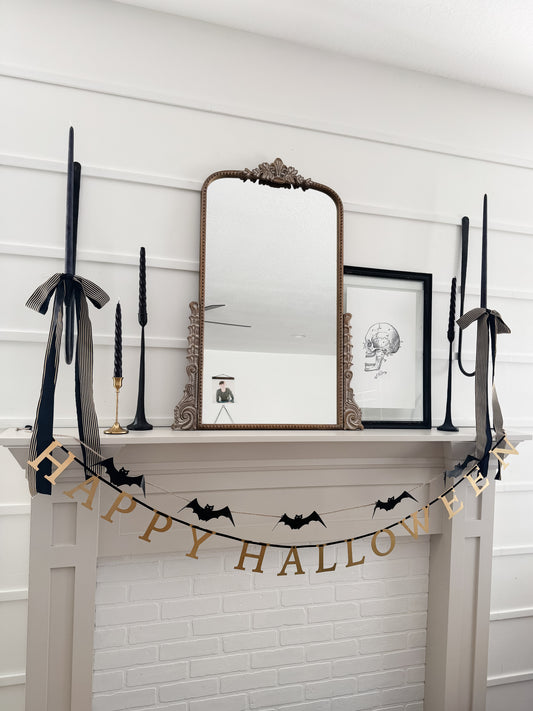 Golden Halloween Metal Banner