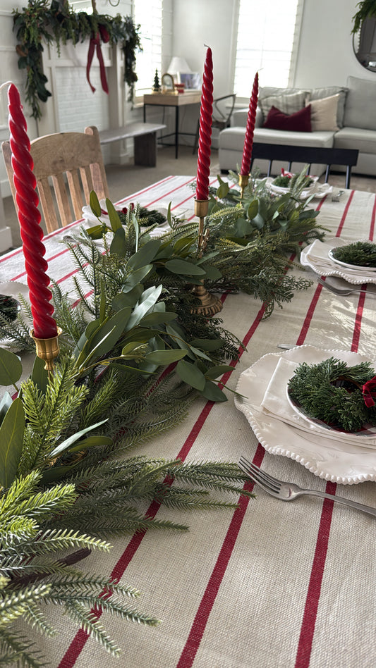 Red Stripe Tablecloth