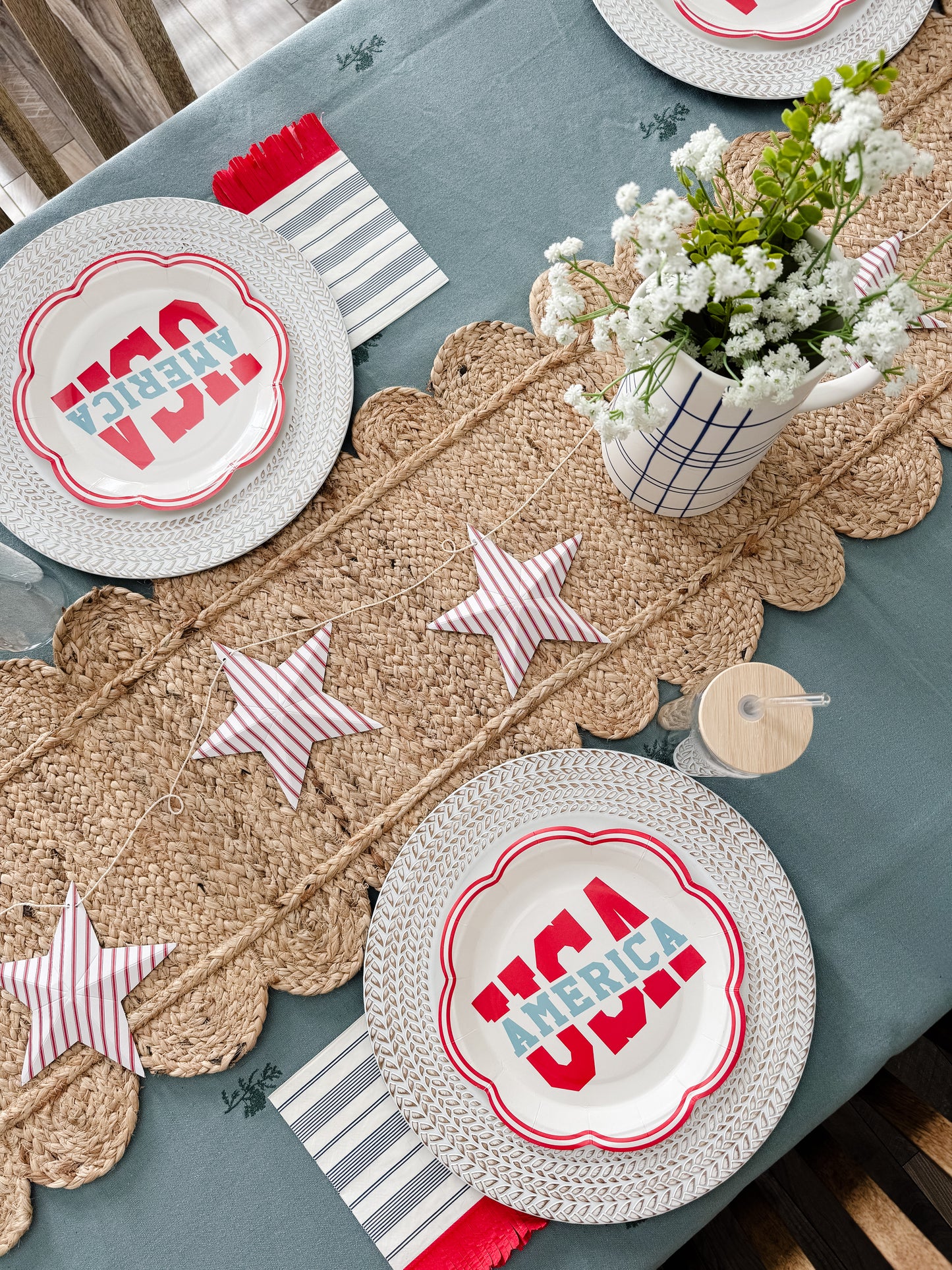 Striped Scallop Patriotic Napkins